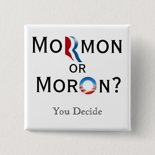 Mormon of Moron Vierkante Button 5,1 Cm (Voorkant)