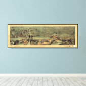 Mormon Pioneers Map Nauvoo aan Great Salt Lake 184 Canvas Afdruk (Insitu (Houten vloer))