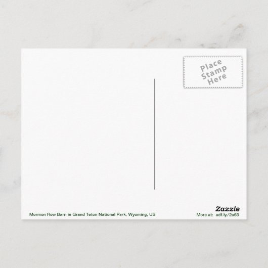 Mormon Row Barn Post Kaart (Achterkant)