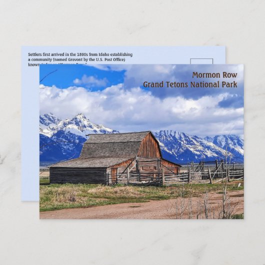 Mormon Row, Grand Tetons Briefkaart (Voorkant / Achterkant)