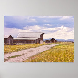 Mormon Row Schuren, Grand Teton National Park Poster
