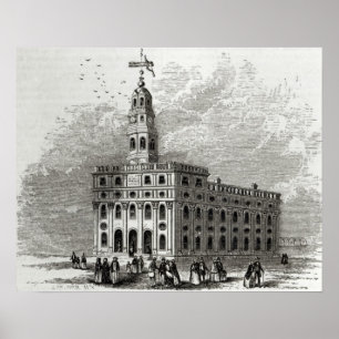 Mormon Temple bij Salt Lake, 1854 Poster