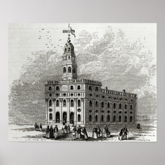 Mormon Temple bij Salt Lake, 1854 Poster (Voorkant)