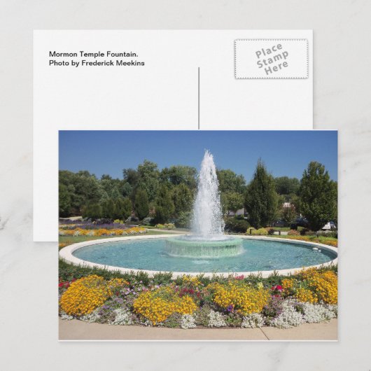 Mormon Temple Fountain Briefkaart (Voorkant / Achterkant)