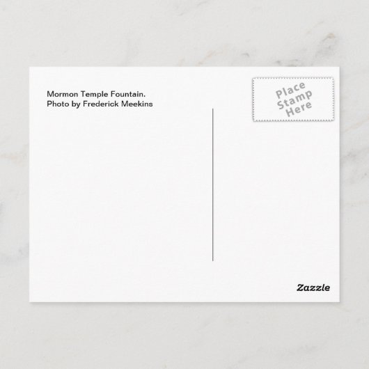Mormon Temple Fountain Briefkaart (Achterkant)