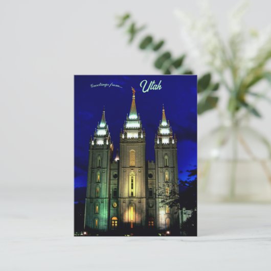 Mormon Temple Salt Lake City, Utah Briefkaart (Staand voorkant)