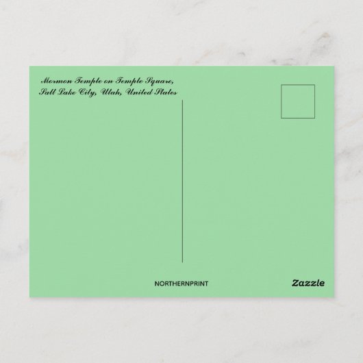 Mormon Temple Salt Lake City, Utah Briefkaart (Achterkant)