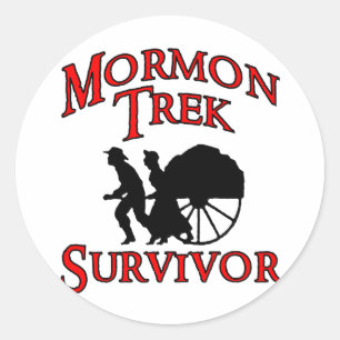 mormon tocht overlevende ronde sticker