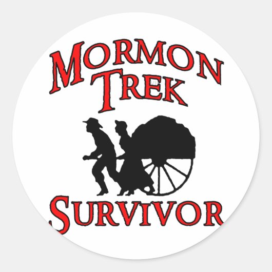 mormon tocht overlevende ronde sticker (Voorkant)