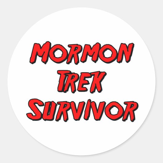 Mormon Trek Survivor Ronde Sticker (Voorkant)