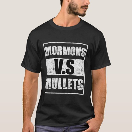 Mormons Vs Mullets T-shirt (Voorkant)