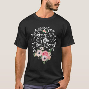 Mormor Life is het beste leven vrouwen bloem decor T-shirt