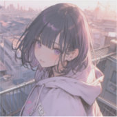 Mornig with you | 東京娘 GenerartiveAI シール Sticker (Voorkant)