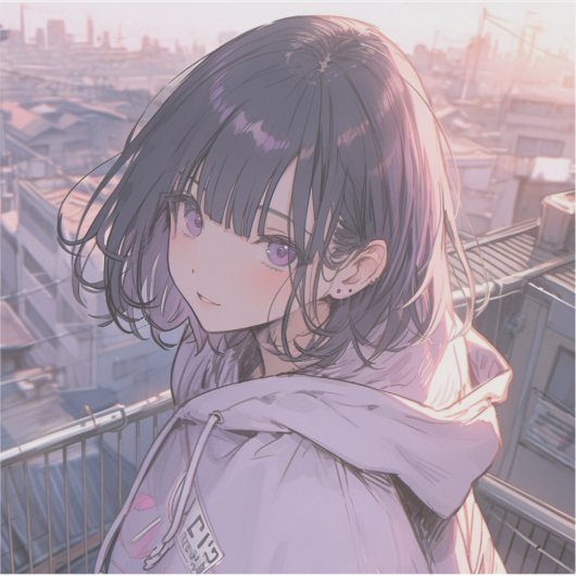 Mornig with you | 東京娘 GenerartiveAI シール Sticker (Voorkant)