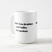Mornin heeft gebroken en de Koffie heeft Mok (Voorkant links)