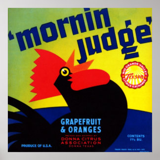 Mornin rechter Grapefruit en Sinaasappels Poster
