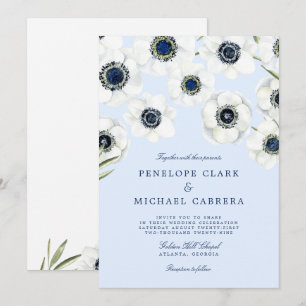 Morning Anemone   Floral Wedding Kaart