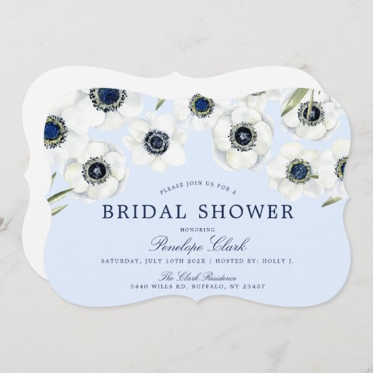 Morning-anemoon | bloemenbruiloft kaart (Voorkant / Achterkant)