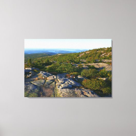 Morning atop Cadillac Mountain in Acadia Canvas Afdruk (Voorkant)