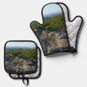 Morning atop Cadillac Mountain in Acadia Ovenwant & Pannenlap Set (Voorkant / Achterkant)