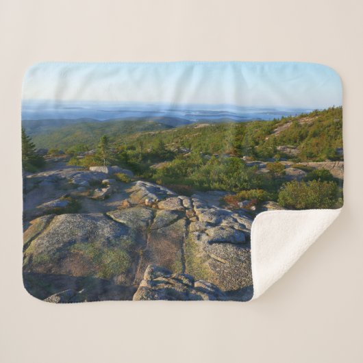 Morning atop Cadillac Mountain in Acadia Sherpa Deken (Voorkant (horizontaal))