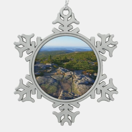 Morning atop Cadillac Mountain in Acadia Tin Sneeuwvlok Ornament (Voorkant)