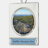 Morning atop Cadillac Mountain in Acadia Verzilverd Banner Ornament (Links)
