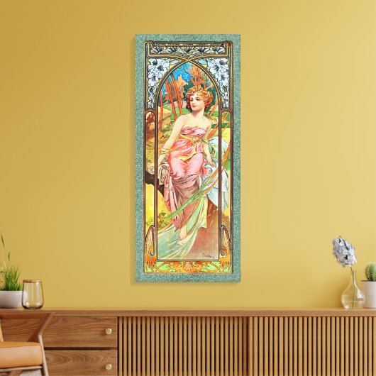 Morning Awakening door Alphonse Mucha Canvas Afdruk (Insitu (Woonkamer))