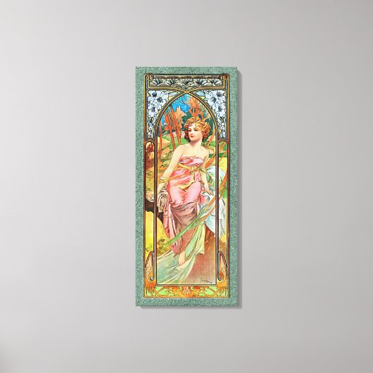 Morning Awakening door Alphonse Mucha Canvas Afdruk (Voorkant)