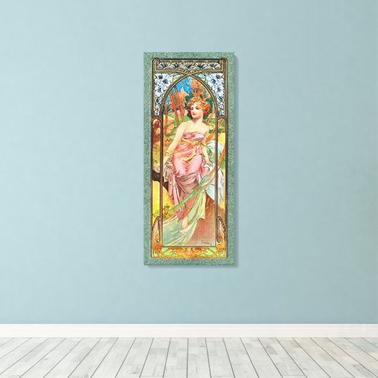 Morning Awakening door Alphonse Mucha Canvas Afdruk (Insitu (Houten vloer))