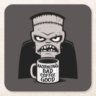 Morning Bad Coffee Goed gereanimeerd monster Kartonnen Onderzetters