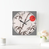 Morning Bamboo Vierkante Klok (Huis)