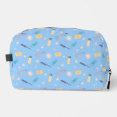 Morning Bathroom Toiletries Pattern Blue Toilettasje (Voorkant)