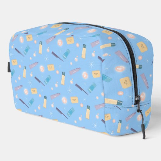 Morning Bathroom Toiletries Pattern Blue Toilettasje (Rechterhoek)
