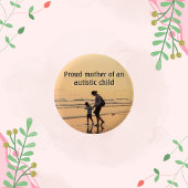 Morning Beach moeder en kind Autisme Bewustzijn Ronde Button 5,7 Cm