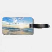 Morning Beach Seagulls Bagagelabel (Achterkant horizontaal)