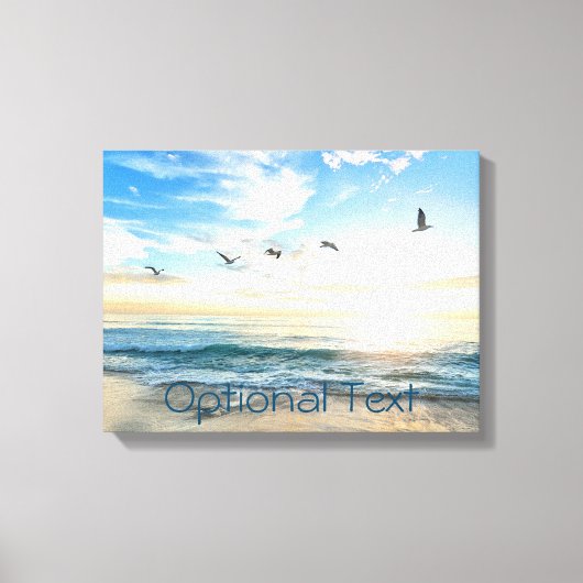 Morning Beach Seagulls Canvas Afdruk (Voorkant)