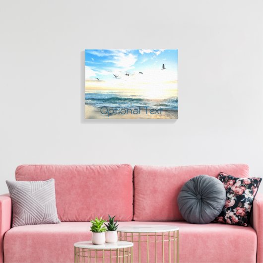 Morning Beach Seagulls Canvas Afdruk (Insitu (Woonkamer))