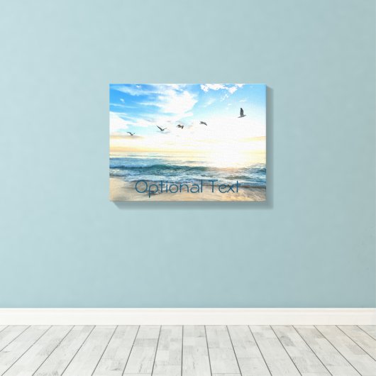 Morning Beach Seagulls Canvas Afdruk (Insitu (Houten vloer))