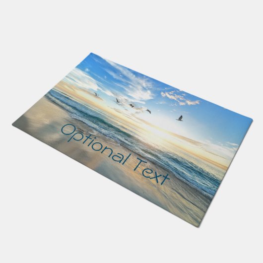 Morning Beach Seagulls Deurmat (Schuin)