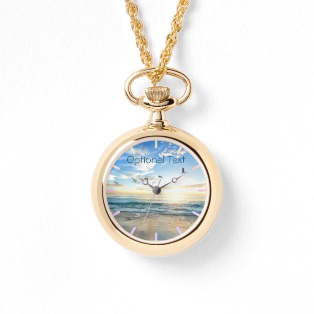 Morning Beach Seagulls Horloge (Voorkant)