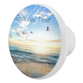 Morning Beach Seagulls Keramische Knop (Rechts)