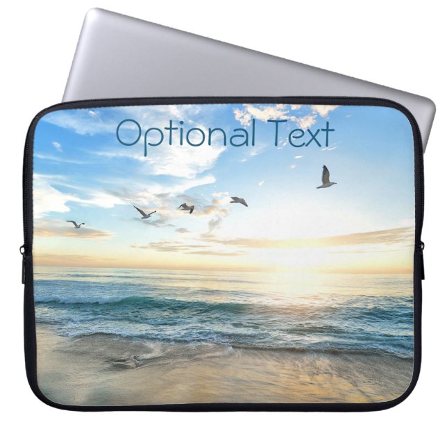 Morning Beach Seagulls Laptop Sleeve (Voorkant)