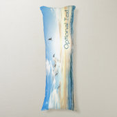 Morning Beach Seagulls Lichaamskussen (Voorkant Verticaal)