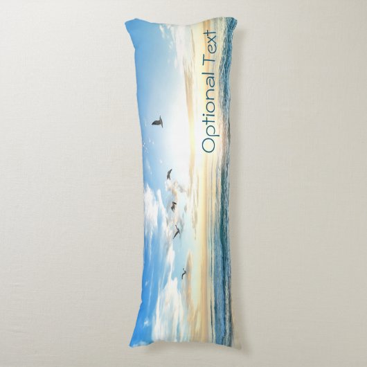 Morning Beach Seagulls Lichaamskussen (Voorkant Verticaal)