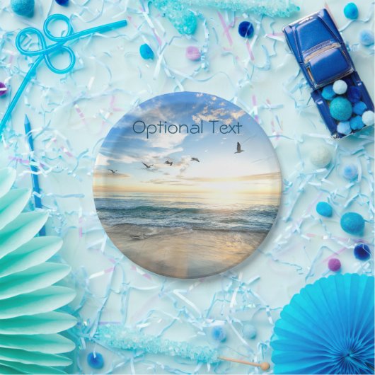 Morning Beach Seagulls Papieren Bordje (Feest)