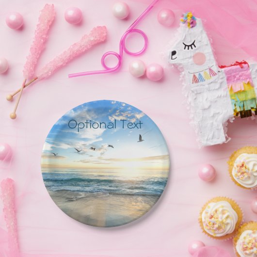 Morning Beach Seagulls Papieren Bordje (Feest)