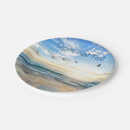 Morning Beach Seagulls Papieren Bordje (Gekanteld)