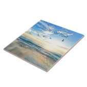 Morning Beach Seagulls Tegeltje (Zijkant)