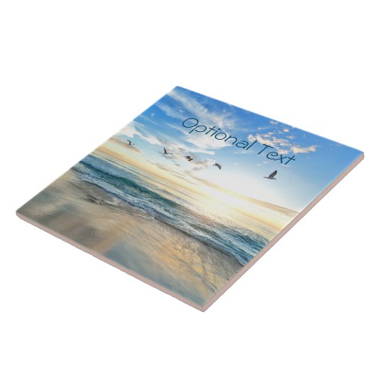 Morning Beach Seagulls Tegeltje (Zijkant)